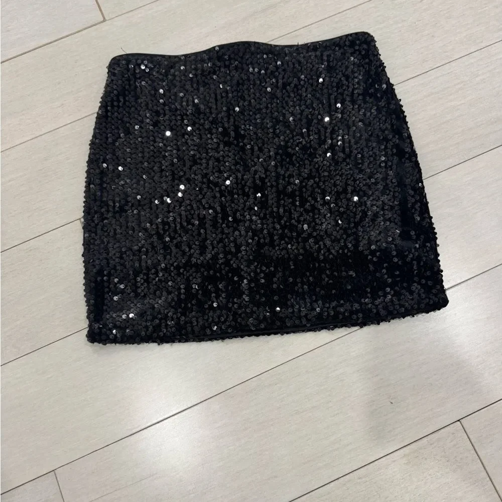 Forever 21 Black Sequin Mini Skirt